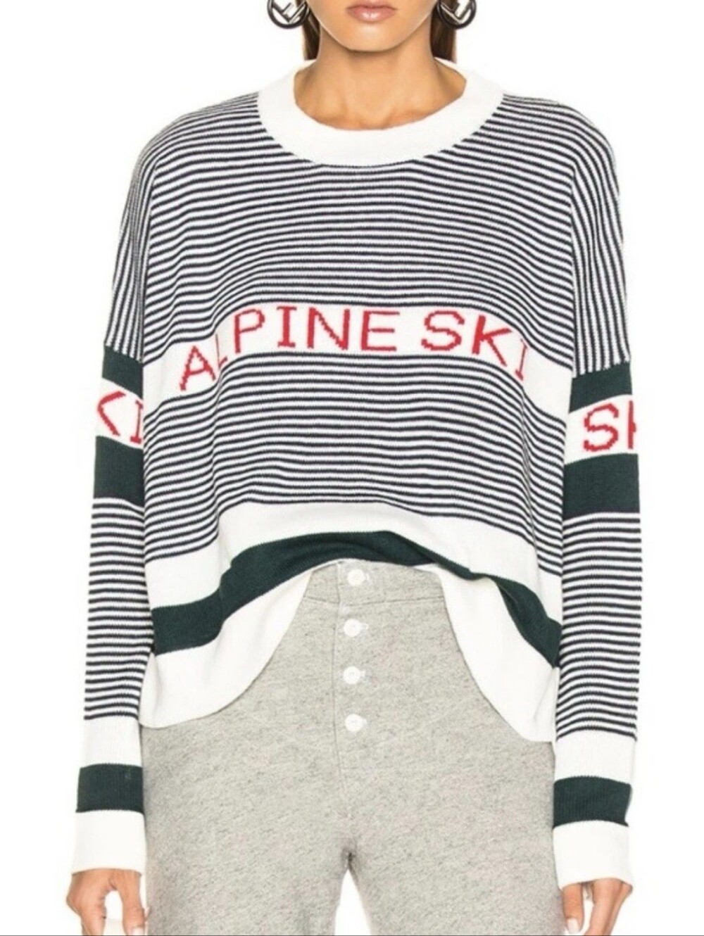The Great. Alpine Ski Sweater Size 3 US Size Large Lightweight Boxy Stripes